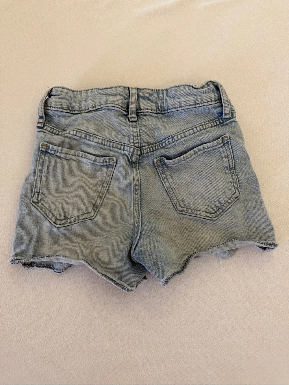 Gap Kids Denim Stretch High Waist Distressed Shorts Girls Size 8 Light Wash